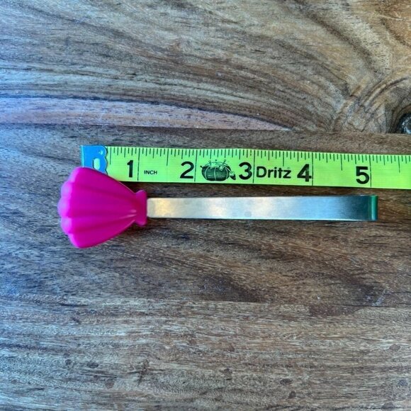 Stainless Steel & Silicone Tongs With Colorful Shell And Flower Designs Set Of 6 - Picture 8 of 8